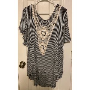 Black and Beige Blouse